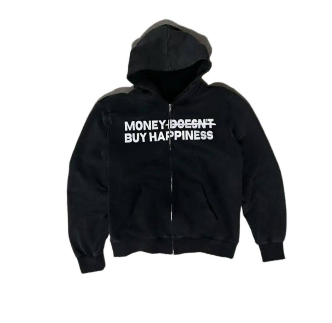 MONEY BUY HAPPINESS | Long Sleeve Streetwear Zipper