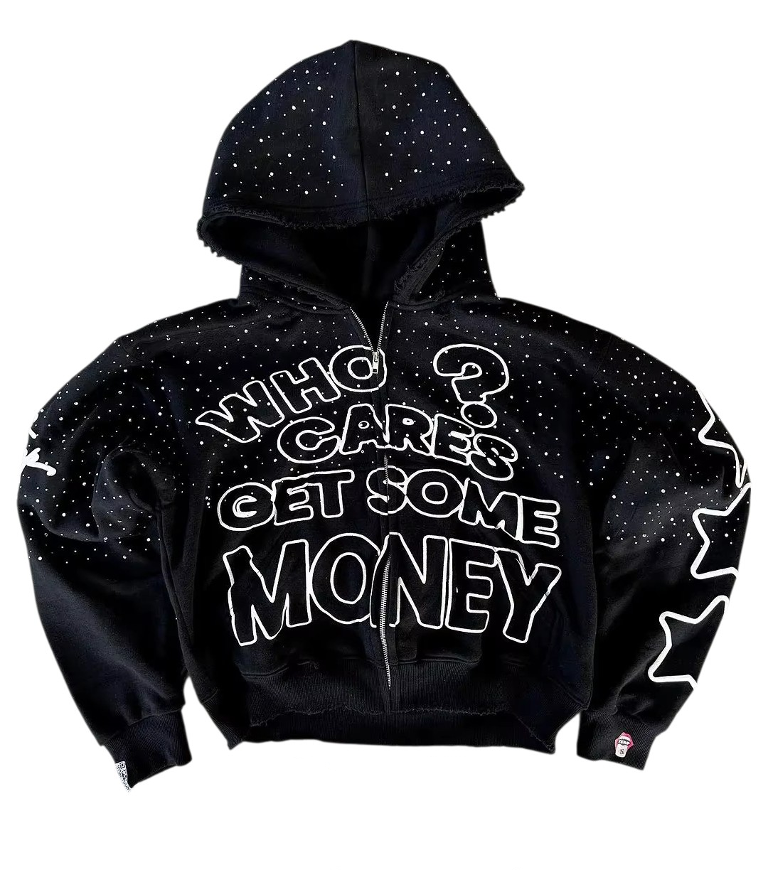 WHO CARES GET SOME MONEY | Oversized Streetwear Zip Hoodie