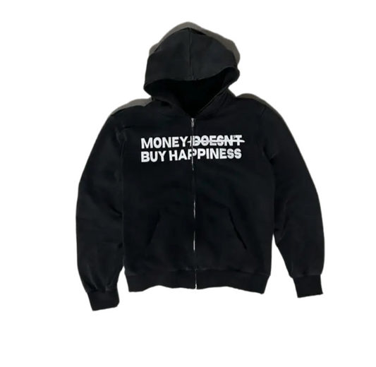 MONEY BUY HAPPINESS |  Long Sleeve Streetwear Zipper